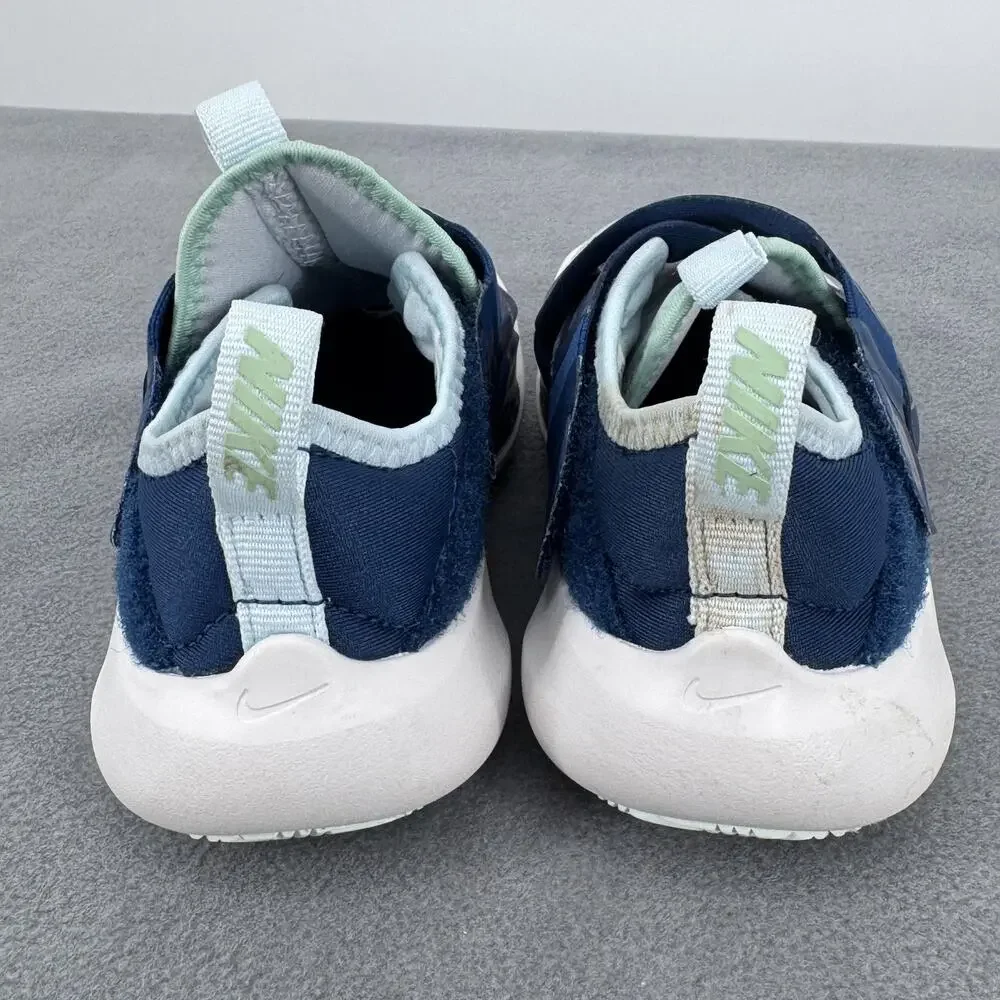 Nike‎ FlyEase Shoes Kids Size 10.5C Blue Paw Print Strap Sneakers DQ6476-001